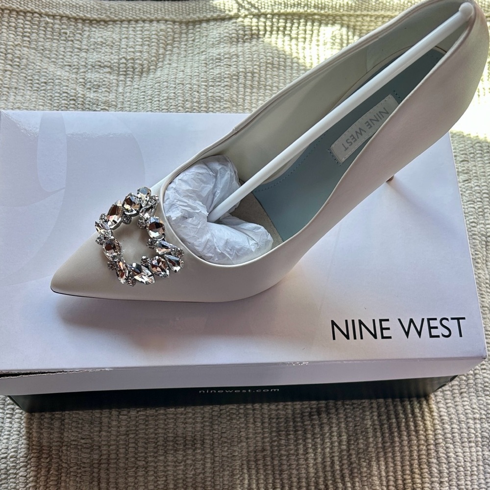 Nine West Women's Cream Embellished Heels